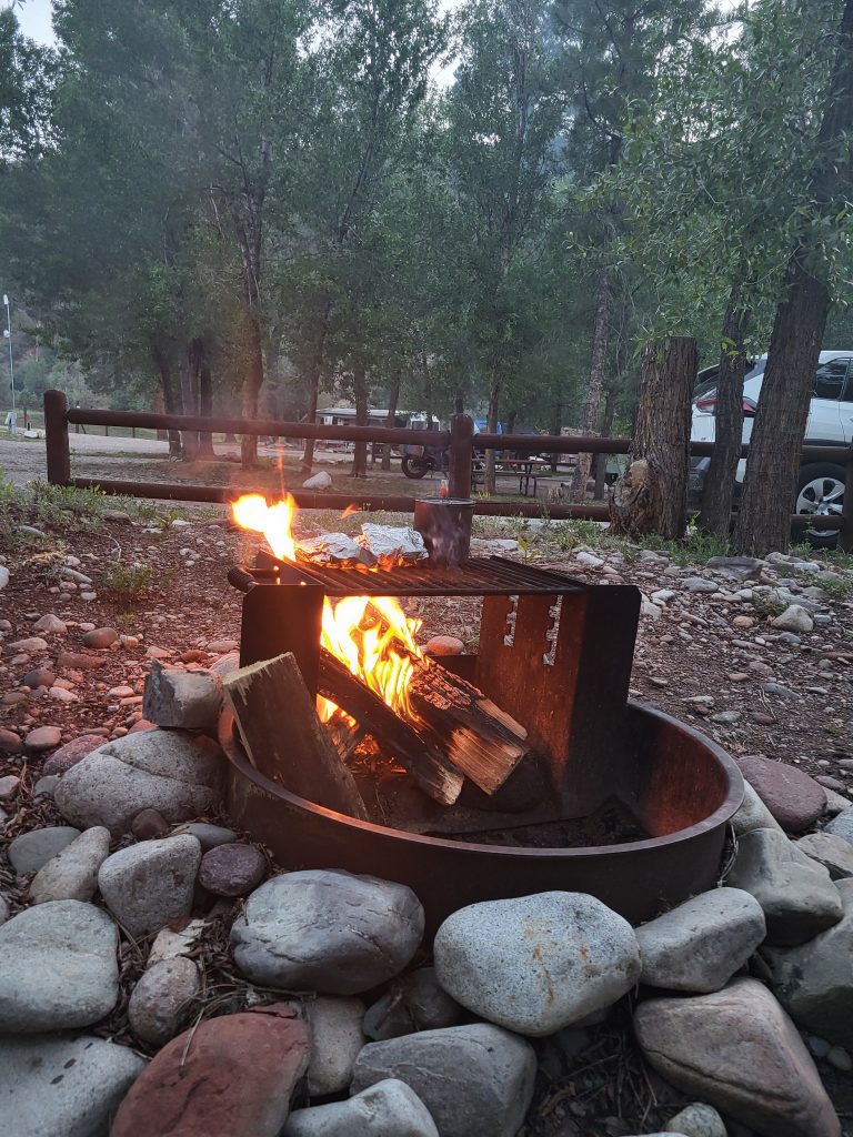 hobo dinner cooking over an open fire